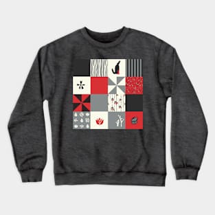 Little Red Patchwork Crewneck Sweatshirt